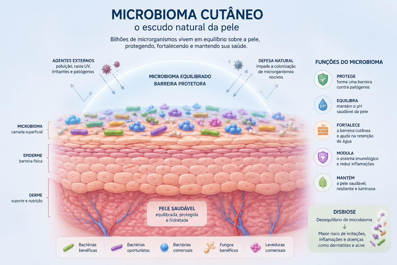 Microbioma e dermatite: qual é a relação entre as bactérias da pele e a saúde cutânea?